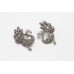 Peacock Stud Earrings Silver 925 Sterling Women Marcasite Stone B 954